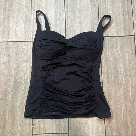 Bond Eye Black Over-The-Shoulder Sweetheart Tankini Multi Fit Cup Bathingsuit 6 - Picture 1 of 5